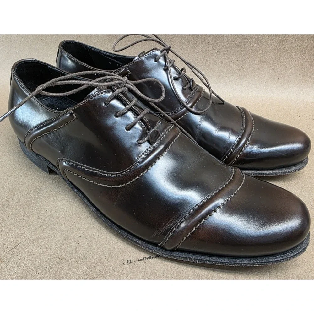 Billy Reid (Sz 9) Men's Oxford Cap Toe shoes Dark Brown Oxfords